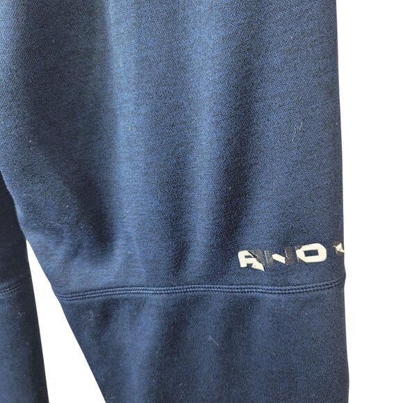 AND1 Mens Track Pants Blue Medium Cinch Fleece Pull On Drawstring Zip Pocket - Picture 11 of 11